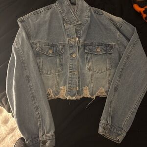 Classic Blue Distressed Jean Jacket